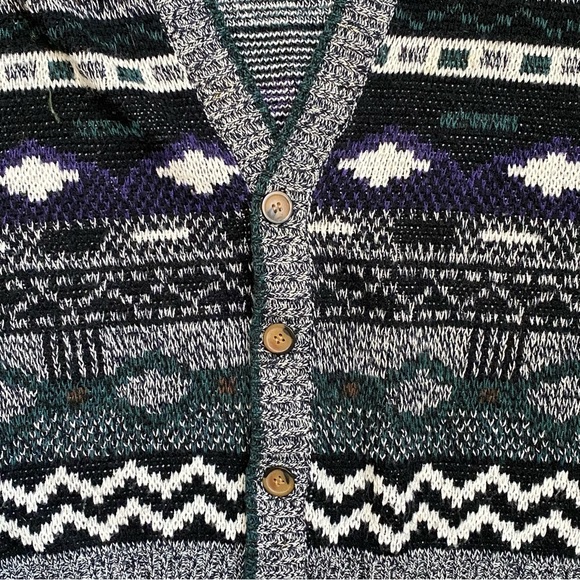 Vintage 1980s Michael Gerald Men’s Cardigan Sweater - Picture 4 of 5